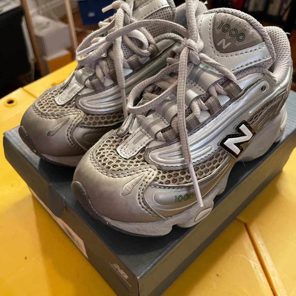 New Balance Kids' Metallic Silver Sneakers